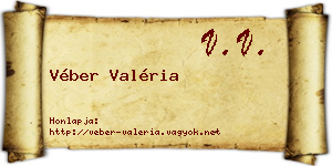 Véber Valéria névjegykártya